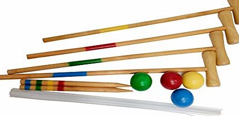 Funmate Giant Wooden Outdoor Garden Traditional Croquet Game set