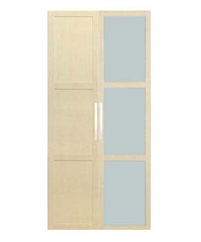Furniture123 Jade 2 Door Panelled Wardrobe in Birch and Metal