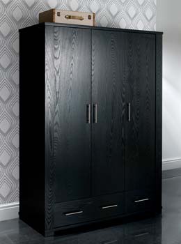 Furniture123 Metric 3 Door Wardrobe in Black