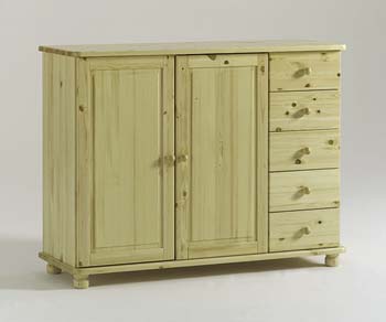 Furniture123 Rank Wide Cabinet with 5 Drawers