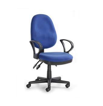 System Blue Fabric Office Chair with Arms