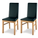 Atlantis Oak Faux Leather Dining Chair Set of 2