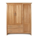 FurnitureToday Hereford Oak 3 Door Wardrobe
