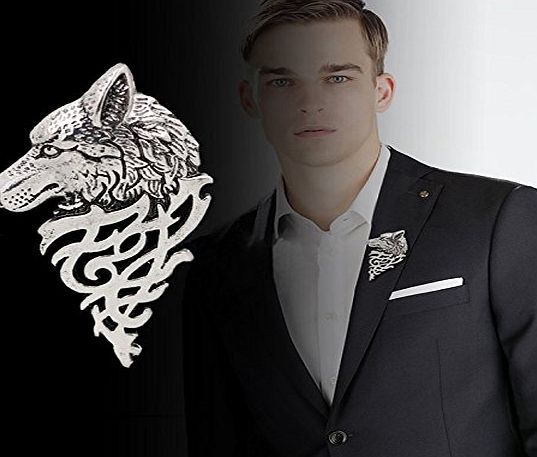 Furry Friends 3 FOR 2 Sale! 5 cm Silver Colour Wolf Brooch Pin for Jacket or Collar, Game Of Thrones Unique Gift Luxury Broach Accessories Animal Fashion Dire Wold Head Bust Statue Gamer Film TV Wolfs Rain Blood Ho