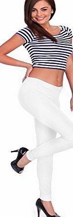 FUTURO FASHION  Full Length Leggings All Colours Active Pants Sport Trousers 8391 White 14 UK (XL)