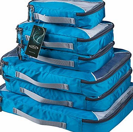 G4Free Packing Cubes Value Set for Travel - 6pcs (B-Blue)