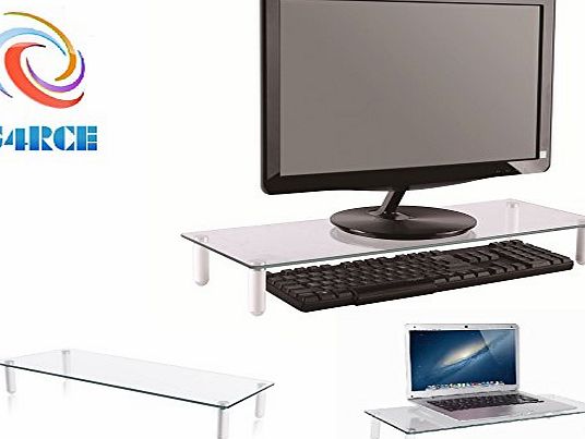 G4RCE NEW PC Computer Desktop Monitor Stand Laptop TV Display Screen Riser Shelf UK