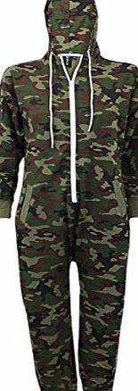 Gaffer Kids Unisex Boys Girls Hooded Zip Up Onesie Playsuit All In One Piece Jumpsuit For Kids Age 7 8 9 10 11 12 13 (Age 9-10, Army)