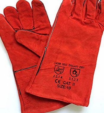 Galleon fireplaces  RED GLOVES LONG , TOP QUALITY LEATHER ,LINED HIGH QUALITY HEAT RESISTANT FOR WOODBURNER ,FIRE ,BBQ GAUNTLETS