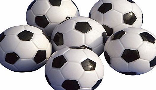 Gamesson Table Football Balls (Pack of 6) - Black/White, 32 mm