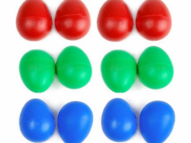 Generic 12 x Plastic Egg Maracas Shakers Musical Percussion---Blue Red Green