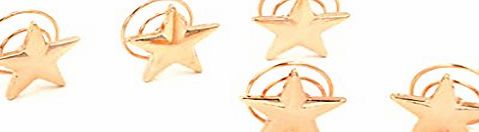 Generic 5pcs Punk Fashion Star Shape Spiral Hair Pins Clips Styling Hairpins Gold