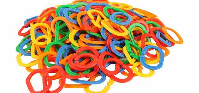 Generic Approx. 190pcs Multi-Color Plastic Chain Buckle Building Blocks Toy for Children