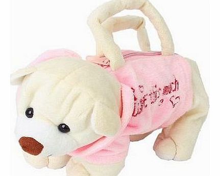 Cute Bear-Shape Plush Bag Handbag Purse for Children ---Pink and Beige
