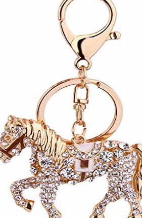 Generic Rhinestone Horse Pendant Keyring Keychain Key Chain Gift Gold