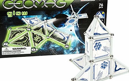 Geomag 76 Piece Space Glow in the Dark Set (76 Pieces) - Swiss Made Magnetic Building Set