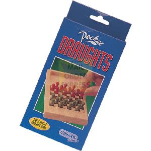 Gibson s Pocket Wooden Draughts Game