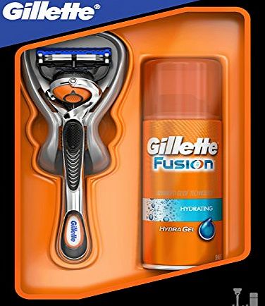 Gillette Fusion ProGlide Razor and 75 ml Hydrating Shaving Gel Gift Set for Men