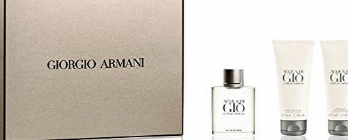 Giorgio Armani ARMANI ACQUA DI GIO for Men Gift Set : 50ml EDT Spray, 75ml All Over Body Shampoo amp; 75ml After Shave Balm