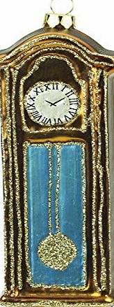 Gisela Graham Christmas Vintage Style Glass Grandfather Clock Decoration