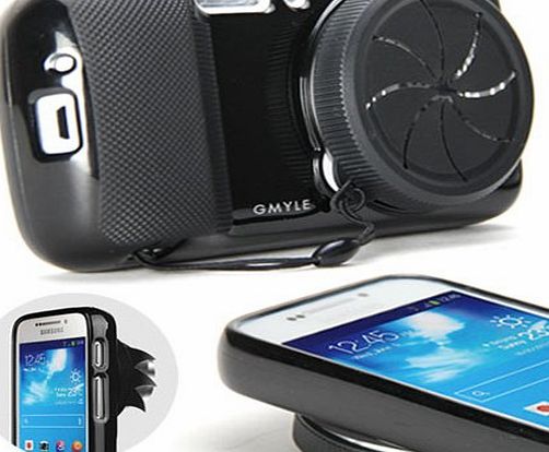 GMYLE R) Black TPU Protective Soft Case with Camera Lens Cover for Samsung Galaxy S4 Zoom SM-C1010, SM-C101