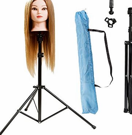 Goodofferplace Stainless Steel Adjustable Tripod Stand For Hairdressing Training Head Mannequin Head With Carry Bag