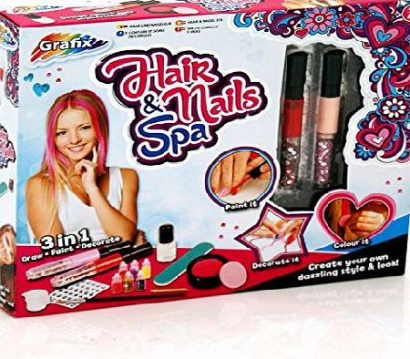 Grafix Hair amp; Nails Spa Girls 20 Piece Beauty Kit