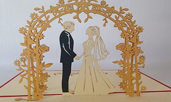 GrandGift ``Wedding Day`` 3D Pop Up Greeting Cards Anniversary Baby Birthday Easter Halloween Mothers Fathers Day New Home New Year Thanksgiving Valentine Wedding Christmas