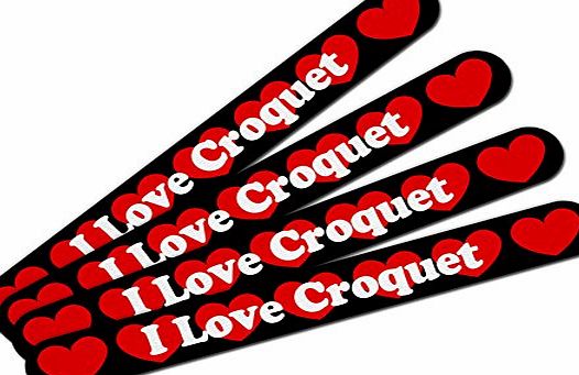 Graphics and More Double-Sided Nail File Emery Board Set 4 Pack I Love Heart Sports Hobbies CO-E - Croquet