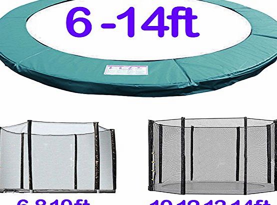 Green Bay Greenbay TRAMPOLINE REPLACEMENT PAD PADDING SAFETY NET ENCLOSURE SURROUND 6FT Green