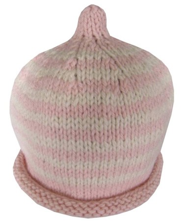 Green Nippers merino wool pink beanie hat