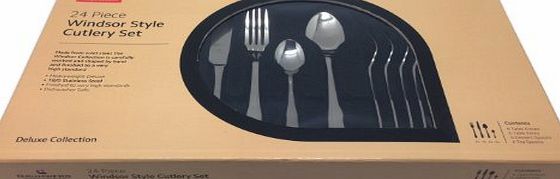 Grunwerg Stainless Steel Deluxe Windsor Style Cutlery Set - 24BXWDR