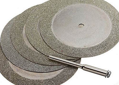 Hakkin 5 Pcs Diamond Cutting Discs and Drill Bit for Rotary Tool Dremel Blade 50mm