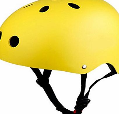 Hamhsin Skateboard Adjustable Size ABS Helmet for Cycling Roller Skating Outdoor Sports (yellow, S)