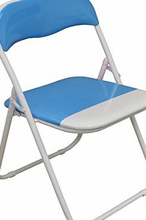 Harbour Housewares Baby Blue / White Padded, Folding, Desk Chair