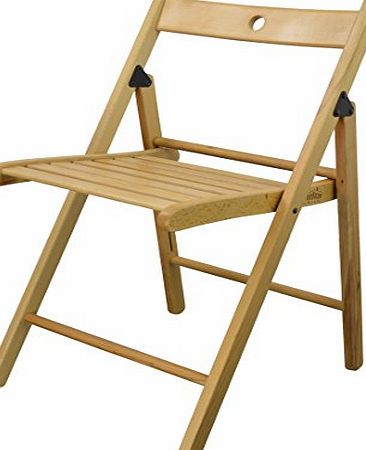 Harbour Housewares Wooden Folding Chair - Natural Wood Colour