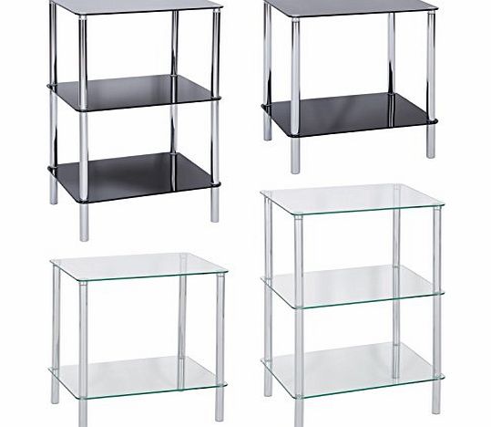 Hartleys Glass Tables - Available in Black Or Clear - 2, 3 amp; 4 Tier