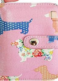 HB Style Lovely Sausage Dog Dachshund Short Oilcloth Purse (Light Pink)
