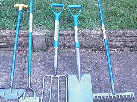 HCL Set of 5 Gardening Tools, Shovel, Fork, Rake, Hoe, Lawn Edger