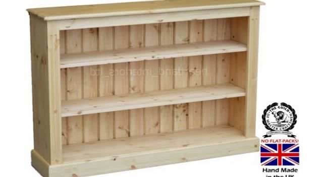 Heartland Pine Solid Pine Bookcase, 3ft x 4ft Handcrafted amp; Waxed Adjustable Storage Display Shelving Unit, Bookshelves. Choice of Colours. No flat packs, No assembly (BK5)
