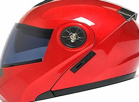 Helmet Motorcycle helmet motorcycle helmet men and women motorcycle helmet full cover electric car dual lens expose visor ( Color : Red Mirror Black Tea )