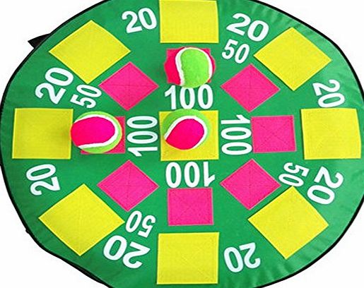HenMerry Children Fun Game Inflatable Dart Board Velcro Balls Target Game (Green-19.68in)