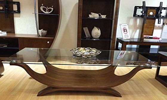 Hessle Satellite Ltd Boat Shaped Italian Design Coffee Table with Clear Safety Glass