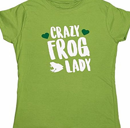 HippoWarehouse Crazy frog lady womens fitted short sleeve t-shirt
