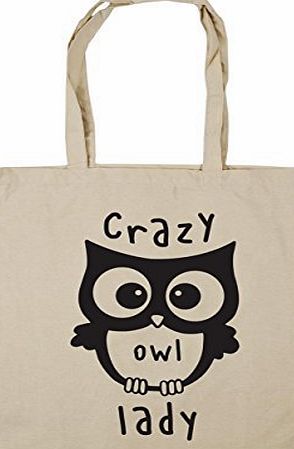 HippoWarehouse Crazy Owl Lady Tote Shopping Gym Beach Bag 42cm x38cm, 10 litres