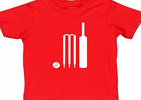 HippoWarehouse Cricket Bat, Ball and Stumps kids short sleeve t-shirt
