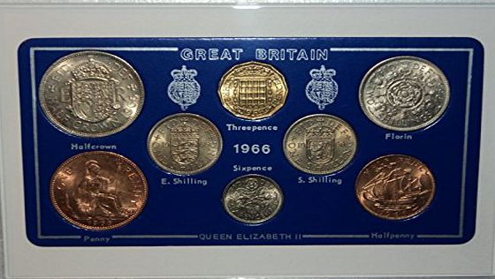 historicgiftsets 1966 GB Great Britain British Coin Birth Year Vintage Retro Gift Set (50th Birthday Present or Golden Wedding Anniversary)