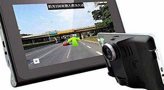 HitCar 7 inch Car GPS Navigation Quad Core Android Tablet GPS DVR Camcorder 16GROM 16GB Card Speed Detector MP3 Mp4 Player FM Transmitter (With Radar)