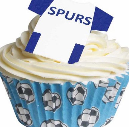 Holly Cupcakes 12 Edible Football Shirts- Spurs