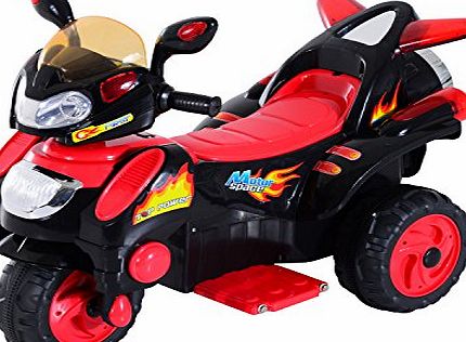 Homcom  Children Ride On Toy Car Kids Motorbike Motorcycle Electric Scooter Motor Bicycle 6V Battery Operated Toy Trike (Black)